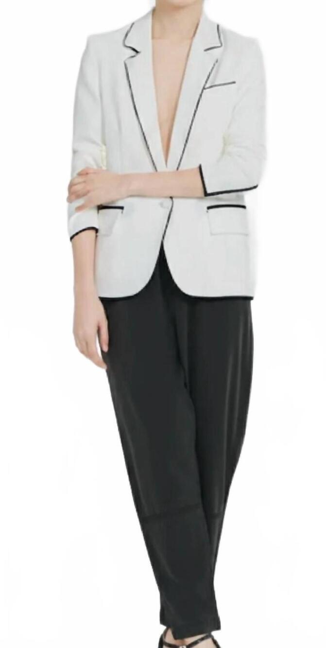 NEW GENERATION LOVE madison combo blazer in white/black